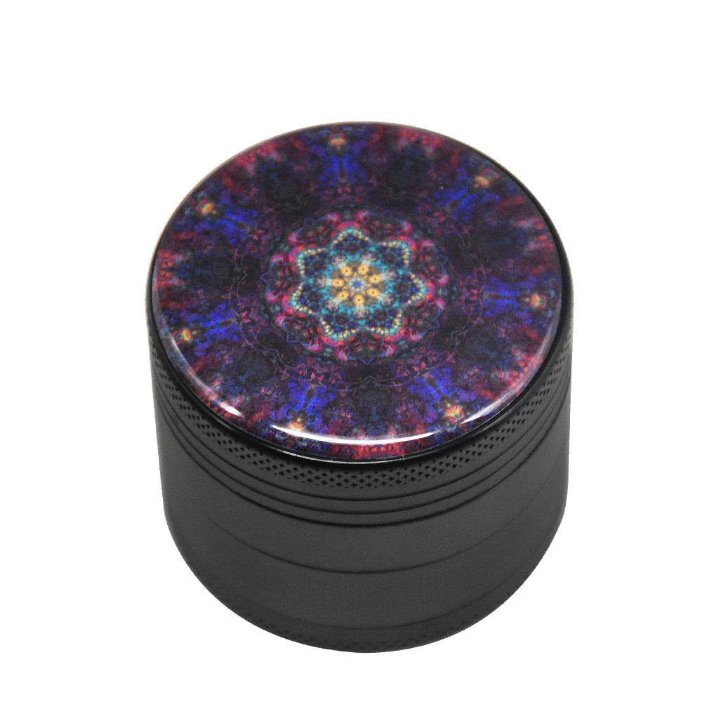50Mm Aluminum Alloy Smoke Grinder Color Flower Of Life Four-Layer Metal Smoke Grinder Grinder Purple 0 - Tophatter Daily Deals