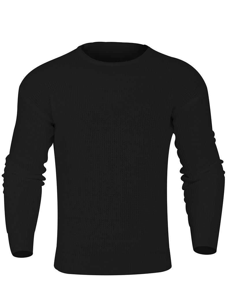 Warm Classic Men's Knit Sweater - Crew Neck, Ribbed Winter 3D Changing Face Moving Picture Frame - Tophatter Daily Deals