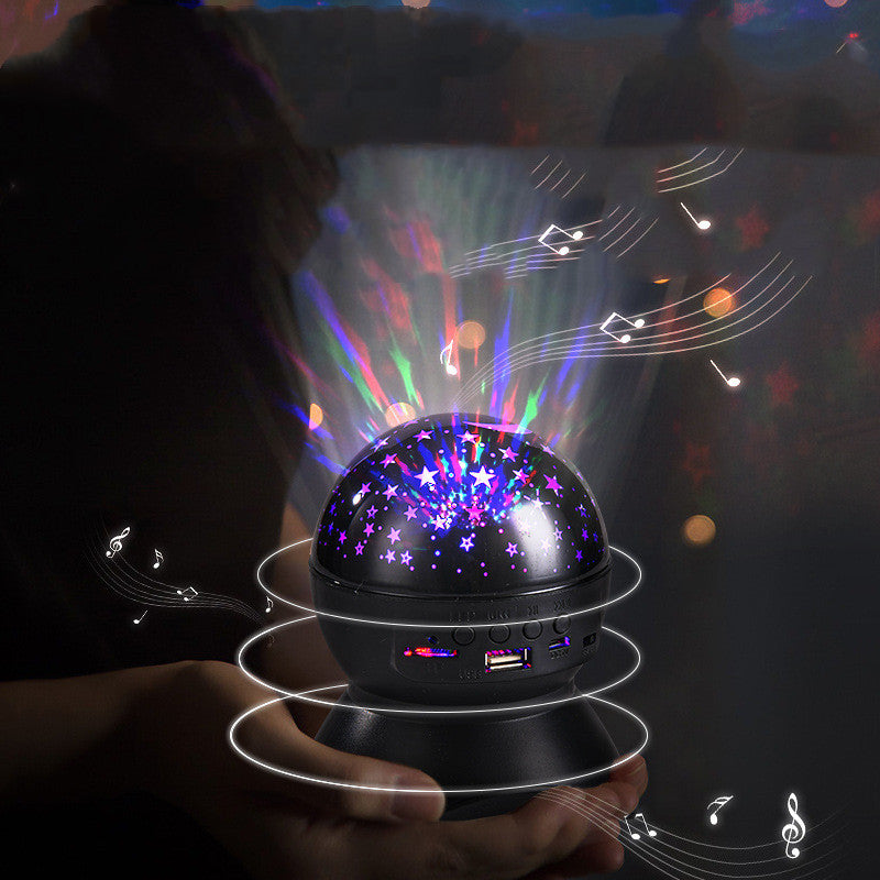 Bluetooth Audio Dream Projector Led Colorful Speakers Black USB 0 - Tophatter Daily Deals