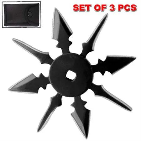 3 Pcs Spear Points Ninja Throwing Star Set Black - Tophatter Daily Deals