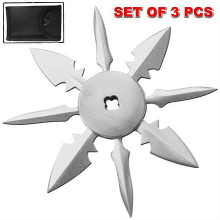 3 Pcs Spear Points Ninja Throwing Star Set - TOPHATTER'S ARMORY DEALS Collectible Weapons - Tophatter Daily Deals