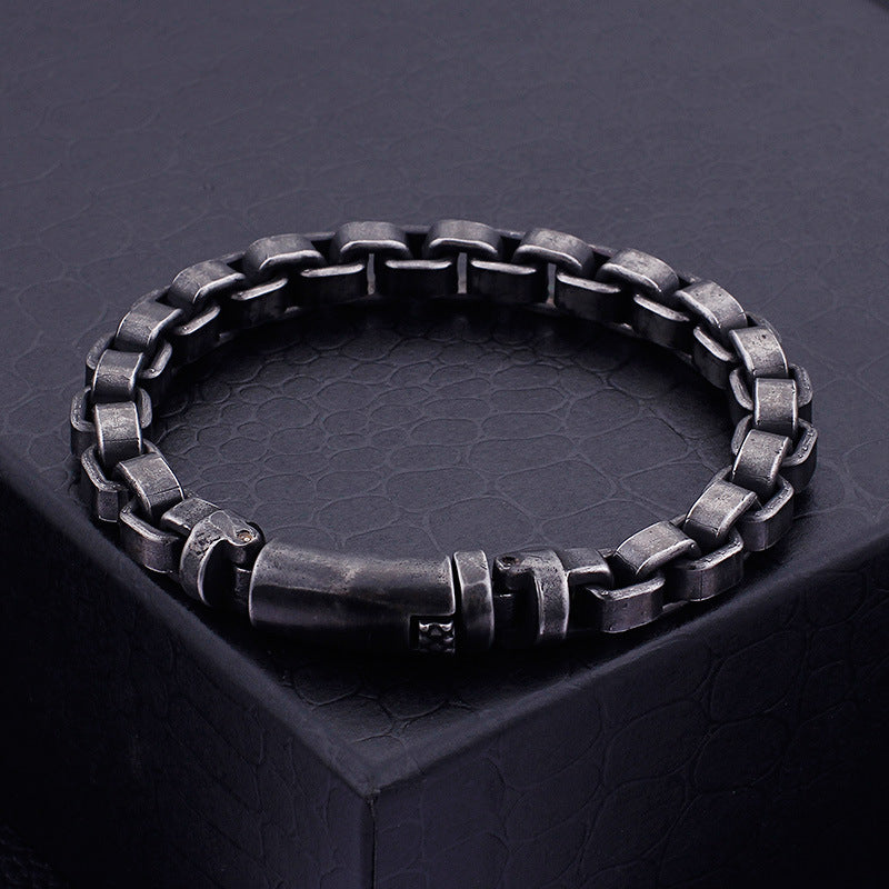 Fashion Titanium Steel Bracelet Casting Personality Trendy Men's Bracelet Dark Grey Bracelets - Tophatter Daily Deals