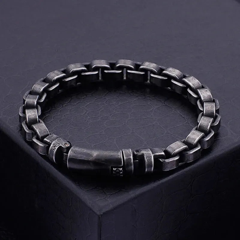 Fashion Titanium Steel Bracelet Casting Personality Trendy Men's Bracelet Dark Grey Bracelets - Tophatter Daily Deals