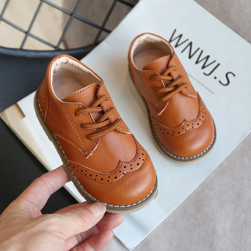 Boys Leather Shoes British Style Autumn New Children'S Baby Shoes Korean Girls Black Princess Shoes Single Shoes Brown 0 - Tophatter Daily Deals