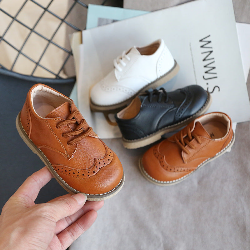 Boys Leather Shoes British Style Autumn New Children'S Baby Shoes Korean Girls Black Princess Shoes Single Shoes 0 - Tophatter Daily Deals