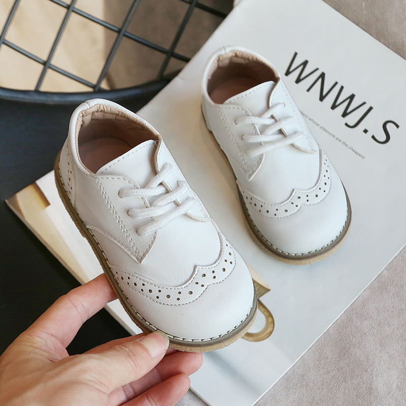 Boys Leather Shoes British Style Autumn New Children'S Baby Shoes Korean Girls Black Princess Shoes Single Shoes White 0 - Tophatter Daily Deals