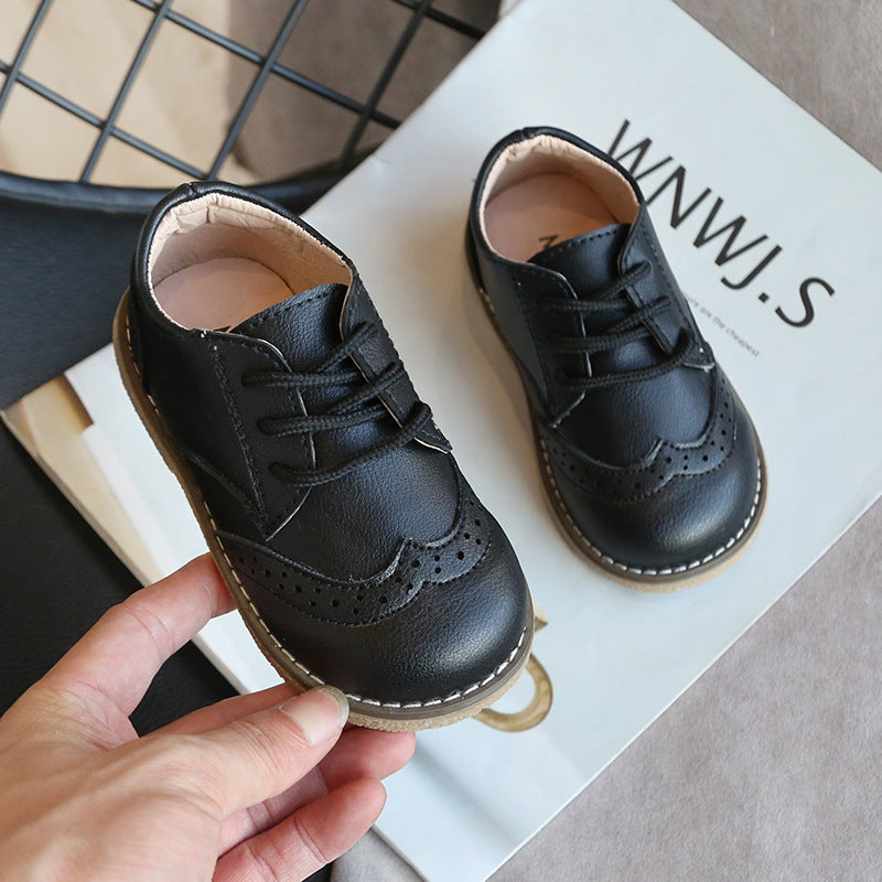 Boys Leather Shoes British Style Autumn New Children'S Baby Shoes Korean Girls Black Princess Shoes Single Shoes Black 0 - Tophatter Daily Deals