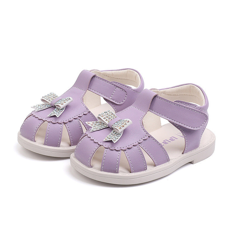 Baby Princess Shoes Girls Toddler Leather Sandals Baby Toddler Children's Shoes Purple 0 - Tophatter Daily Deals