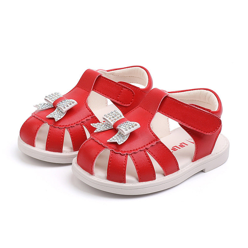 Baby Princess Shoes Girls Toddler Leather Sandals Baby Toddler Children's Shoes Red 0 - Tophatter Daily Deals