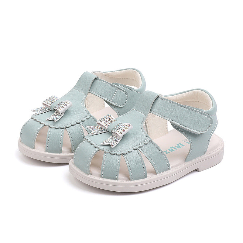 Baby Princess Shoes Girls Toddler Leather Sandals Baby Toddler Children's Shoes Light Blue 0 - Tophatter Daily Deals