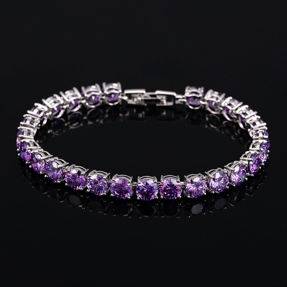 BeaQueen Bridesmaids Luxury CZ Crystal Jewelry Brilliant Purple 0 - Tophatter Daily Deals