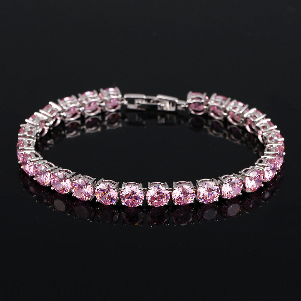 BeaQueen Bridesmaids Luxury CZ Crystal Jewelry Brilliant Pink 0 - Tophatter Daily Deals
