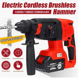 3 IN 1 Electric Brushless Hammer Cordless Power Impact Drill With Lithium Battery Power Drill Electric Drill 0 - Tophatter Daily Deals