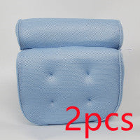 6 suction cups bath pillow 3D net bathtub pillow Blue 2pcs 0 - Tophatter Daily Deals