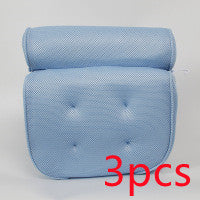 6 suction cups bath pillow 3D net bathtub pillow Blue 3pcs 0 - Tophatter Daily Deals