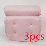 6 suction cups bath pillow 3D net bathtub pillow Pink 3pcs 0 - Tophatter Daily Deals