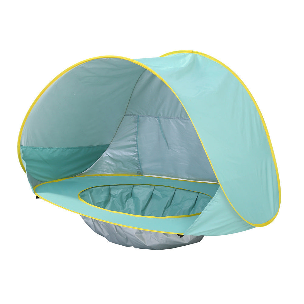Baby Beach Tent Portable Shade Pool UV Protection Sun Shelter For Infant Outdoor Toys Child Swimming Pool Play House Tent Toys Light Blue 0 - Tophatter Daily Deals