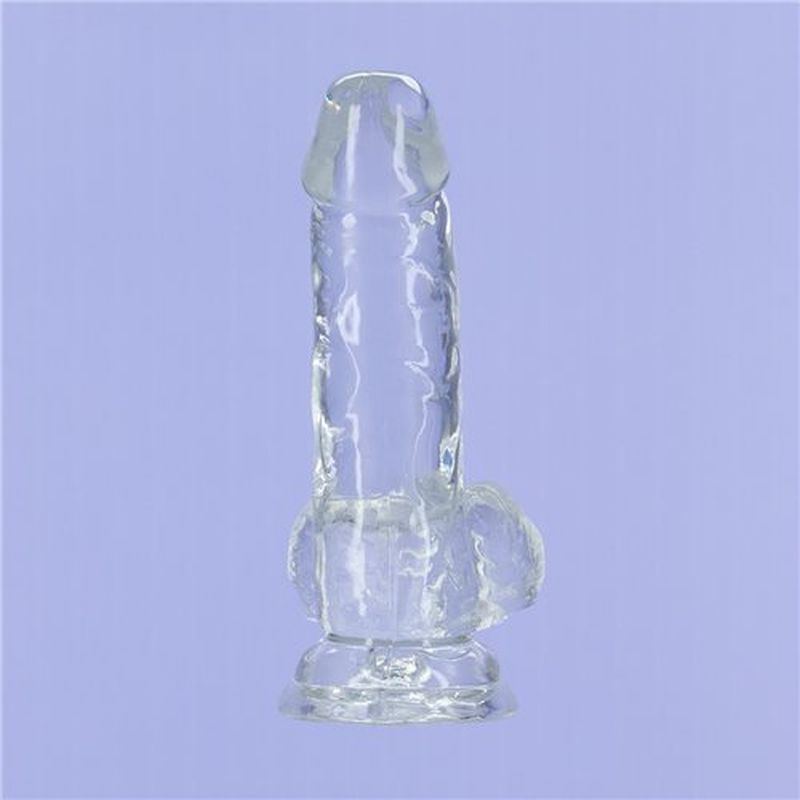 Crystal Dildo with Balls 6 Inch Clear TPE > Dildos > Realistic Dildos - Tophatter Daily Deals
