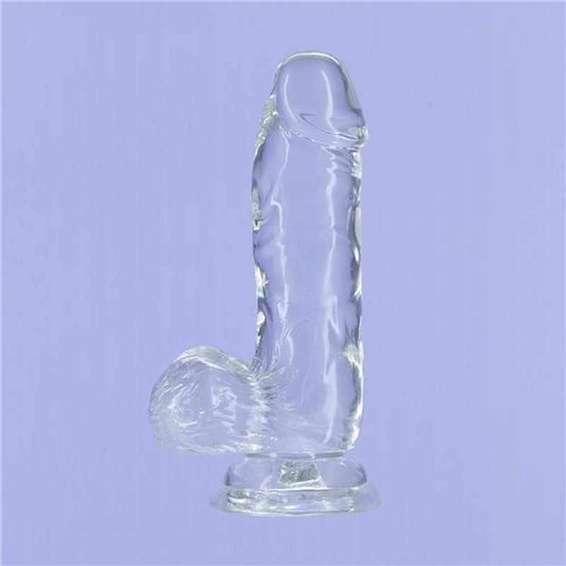 Crystal Dildo with Balls 6 Inch Clear TPE > Dildos > Realistic Dildos - Tophatter Daily Deals