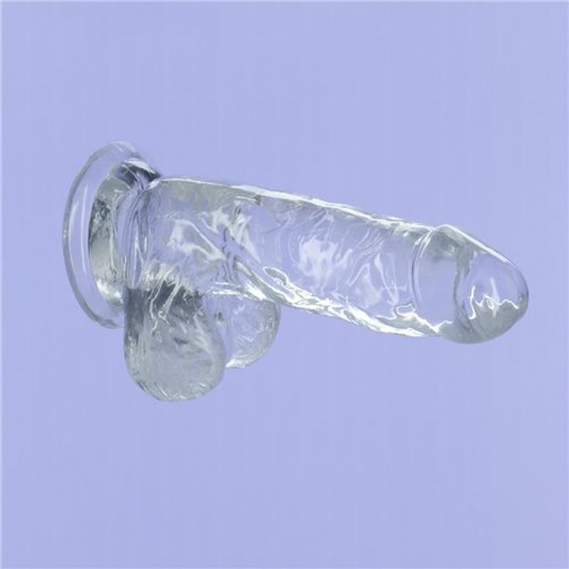 Crystal Dildo with Balls 6 Inch Clear TPE > Dildos > Realistic Dildos - Tophatter Daily Deals
