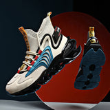 Blade Men's Shoes Net Celebrity Shock Absorption Sports Running Shoes A71 model Mi blue inner increa 0 - Tophatter Daily Deals