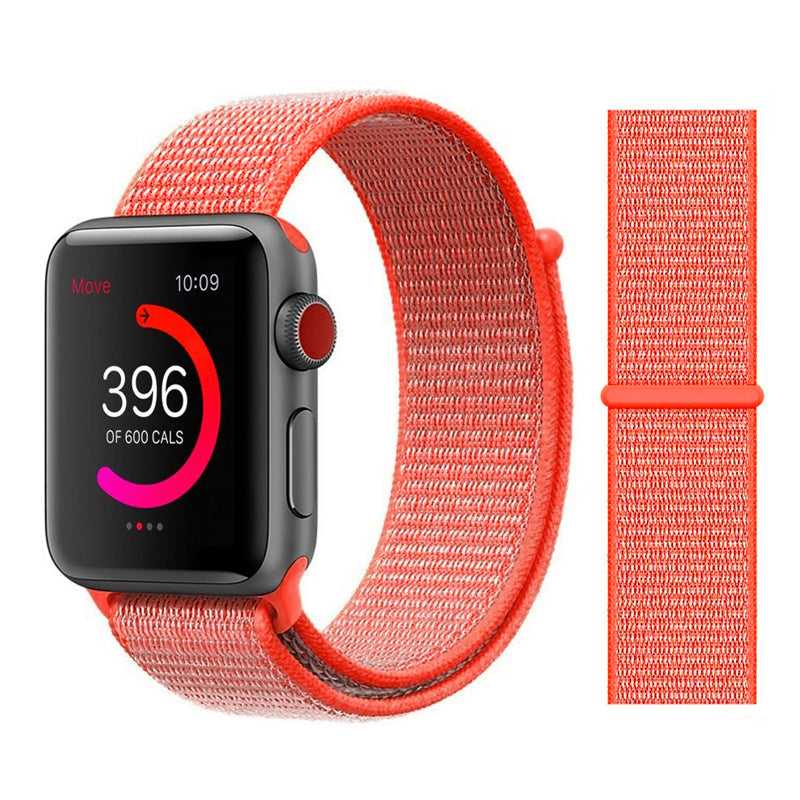 42 44mm Nylon Velcro Loopback Sports Watch Rose Red 0 - Tophatter Daily Deals