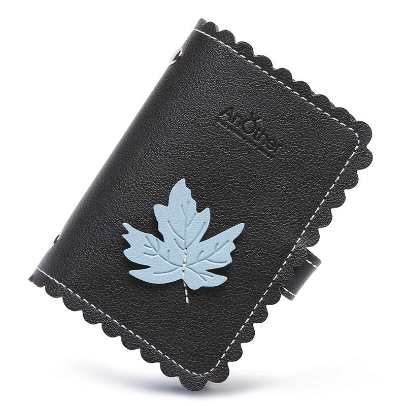 Anti-degaussing Card Holder Compact Card Holder Wallet All-in-one Bag For Women Black Maple leaf 0 - Tophatter Daily Deals
