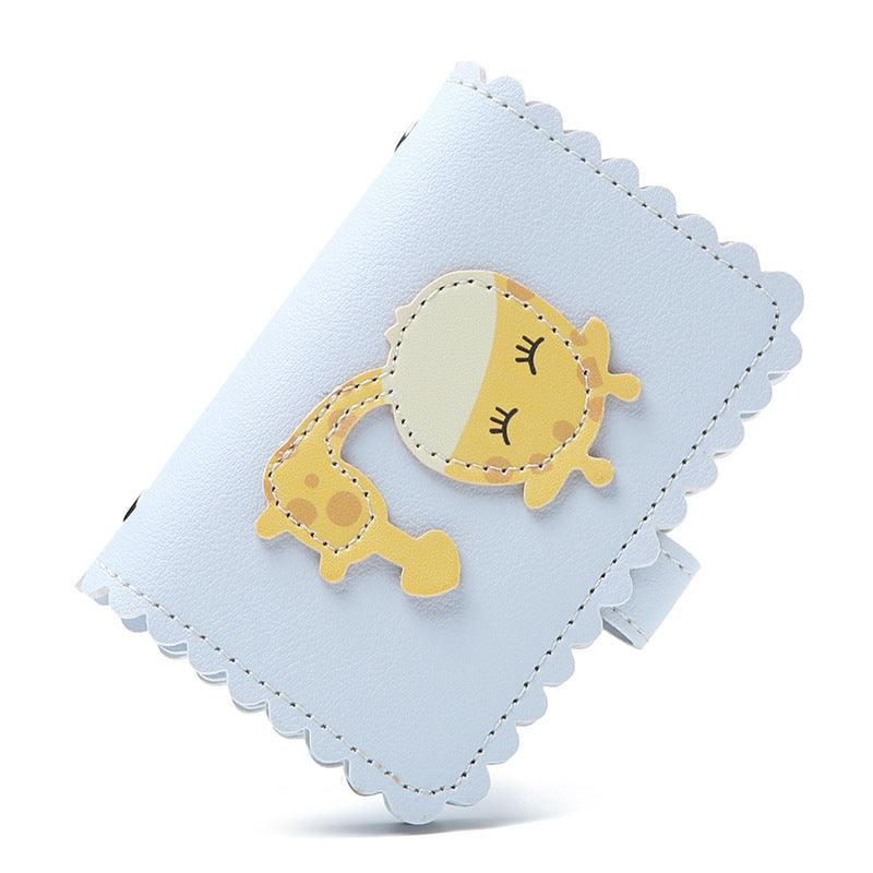 Anti-degaussing Card Holder Compact Card Holder Wallet All-in-one Bag For Women Light Blue Giraffe 0 - Tophatter Daily Deals