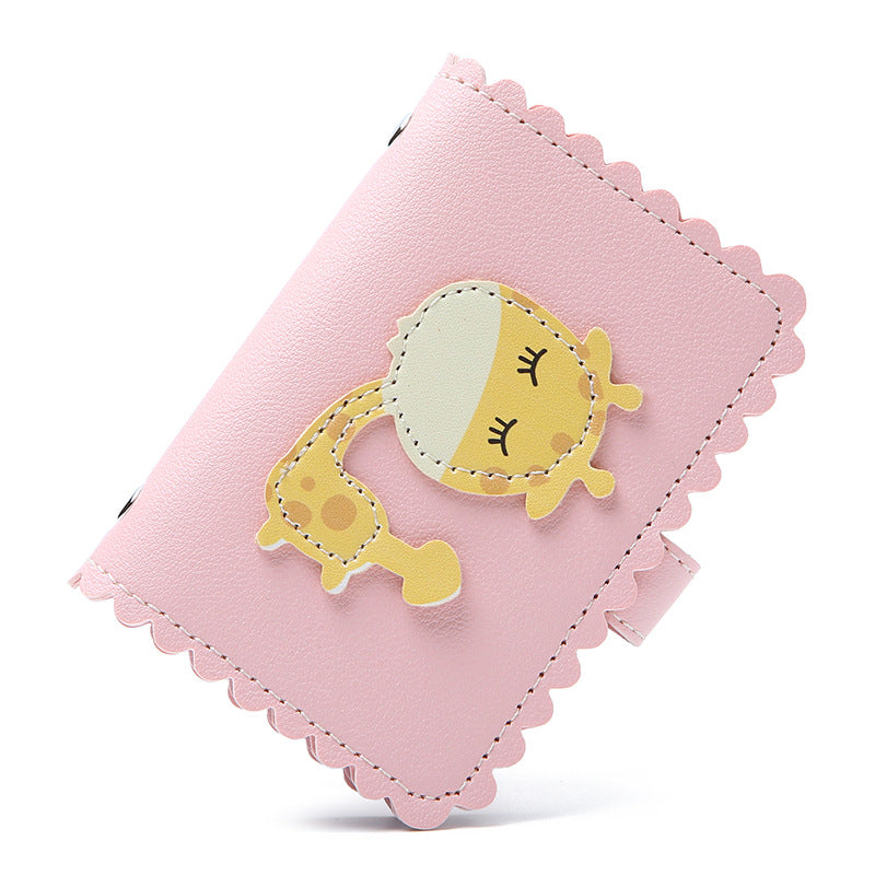 Anti-degaussing Card Holder Compact Card Holder Wallet All-in-one Bag For Women Pink Giraffe 0 - Tophatter Daily Deals