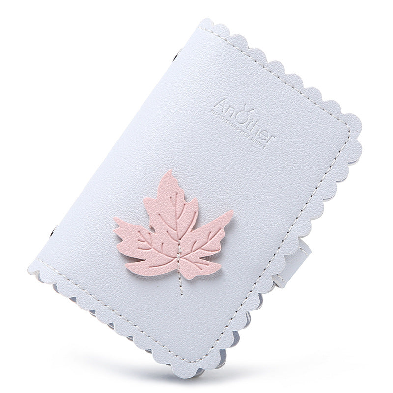 Anti-degaussing Card Holder Compact Card Holder Wallet All-in-one Bag For Women Light Blue Maple leaf 0 - Tophatter Daily Deals