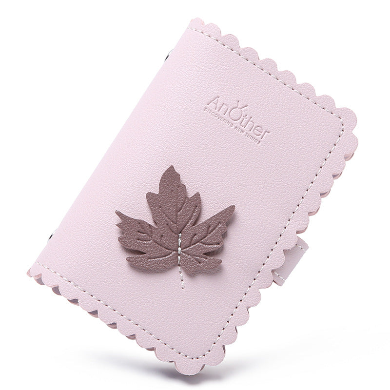 Anti-degaussing Card Holder Compact Card Holder Wallet All-in-one Bag For Women Purple Maple leaf 0 - Tophatter Daily Deals