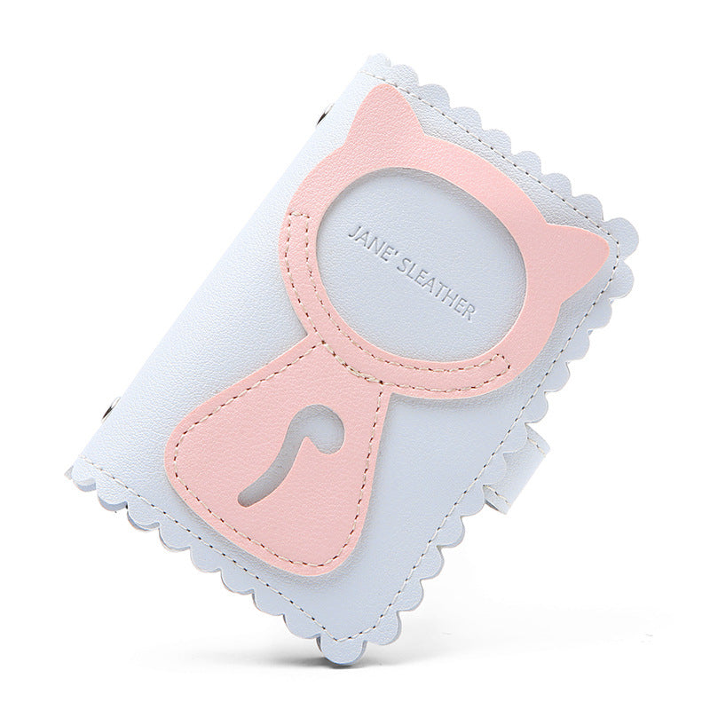 Anti-degaussing Card Holder Compact Card Holder Wallet All-in-one Bag For Women Light Blue Cat 0 - Tophatter Daily Deals