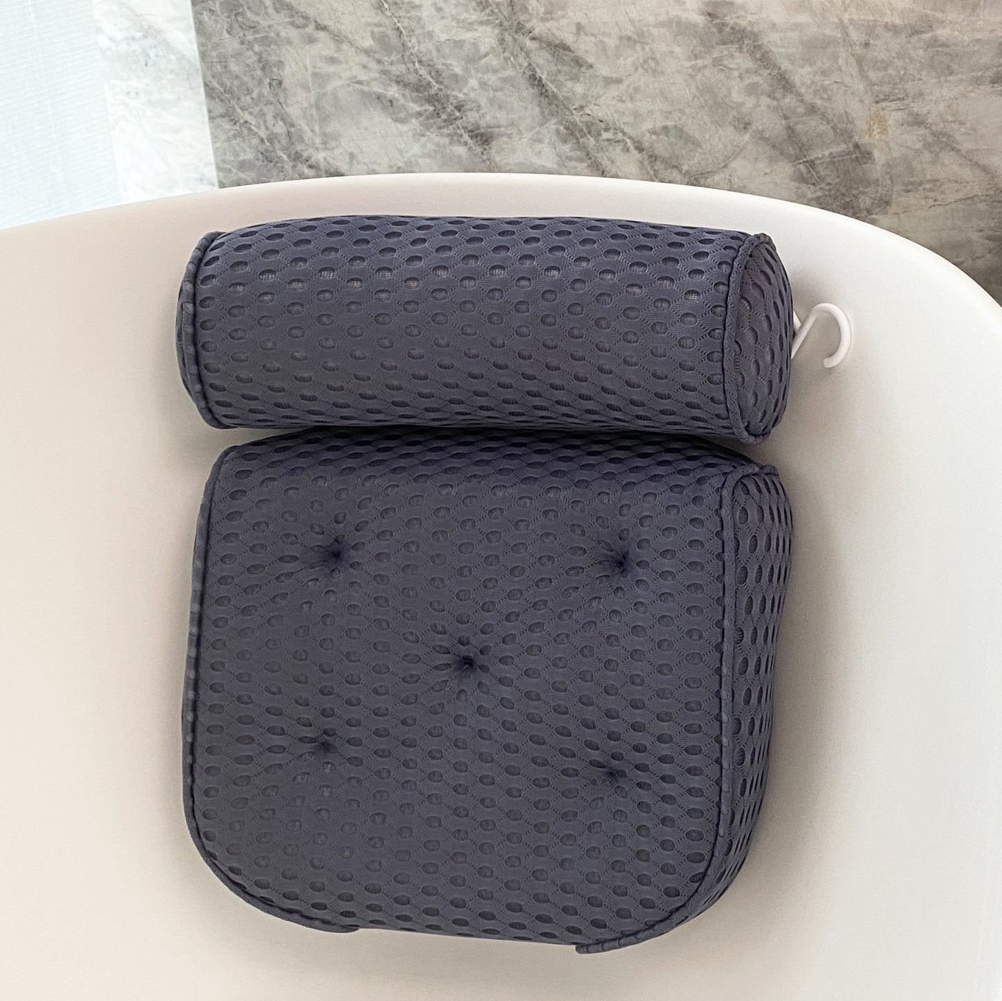 4D Net Bathtub Pillow 7 Suction Cups SPA Bath Pillow Black 0 - Tophatter Daily Deals