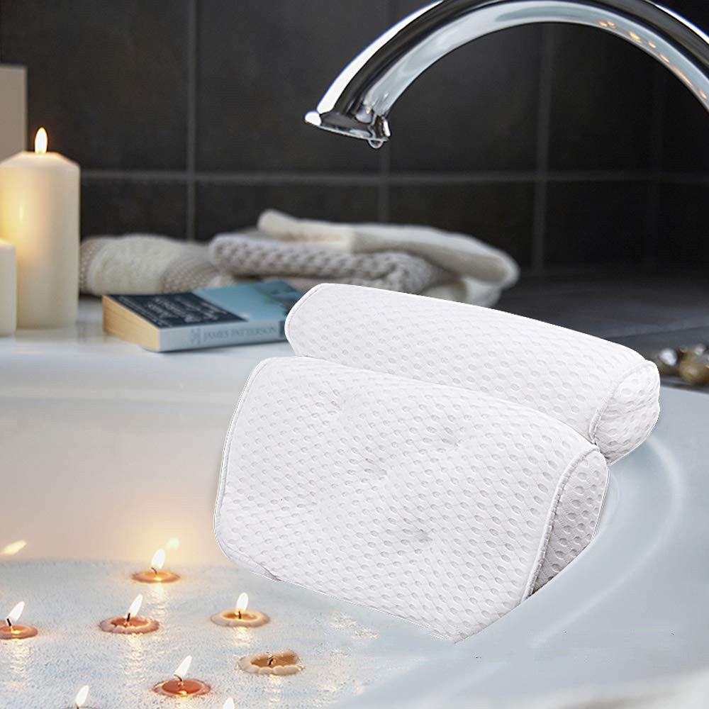 4D Net Bathtub Pillow 7 Suction Cups SPA Bath Pillow 0 - Tophatter Daily Deals