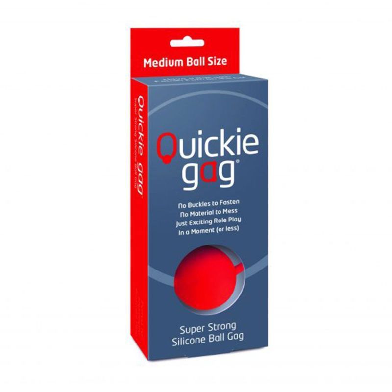 Quickie Gag Medium Ball Red Silicone Stretch Ball Gag > Bondage Gear > Gags and Bits - Tophatter Daily Deals