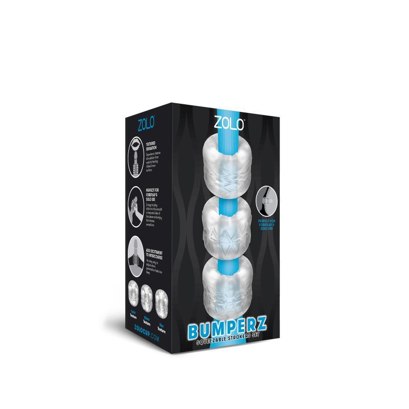 Zolo Bumperz 3 Piece Set – Textured Strokers > Sex Toys For Men > Masturbators > Manual - Tophatter Daily Deals