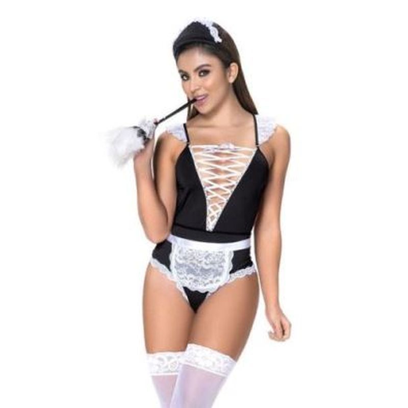 French Maid 3 Piece Set Adult Costume for Alluring Evenings > Clothes > Costumes > Womens - Tophatter Daily Deals