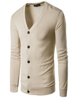 Soft Men's Sweater Jacket - V Neck Button Up, Cotton Blend Beige 3D Changing Face Moving Picture Frame - Tophatter Daily Deals