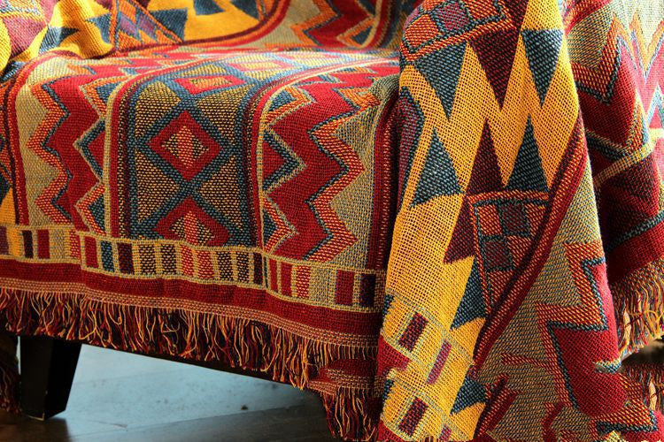 Bohemian Bed Blanket Cover Blanket Geometric Tapestry Sofa Blanket 0 - Tophatter Daily Deals