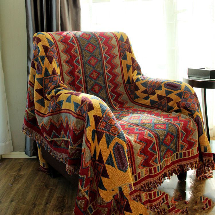 Bohemian Bed Blanket Cover Blanket Geometric Tapestry Sofa Blanket Color 0 - Tophatter Daily Deals