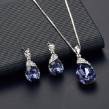 Alloy Plating Necklace Earrings Set Jewelry Set With Rhinestone Wedding Jewelry Silver 0 - Tophatter Daily Deals