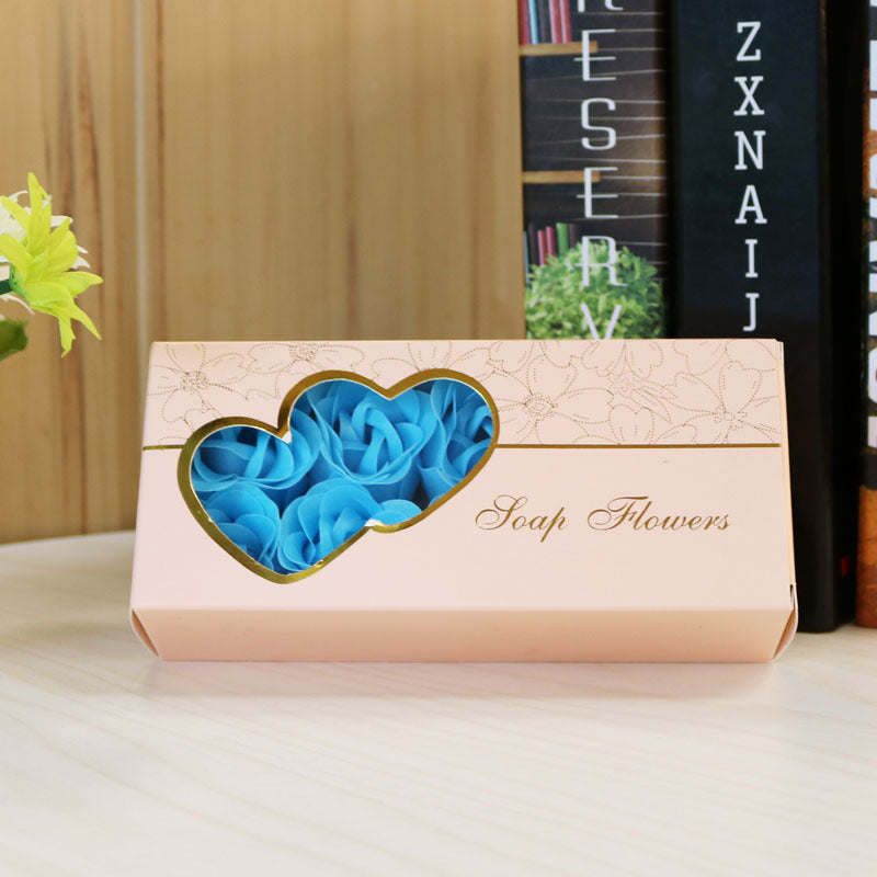 10 Artificial Rose Soap Flower Wedding Gift Box Blue 0 - Tophatter Daily Deals