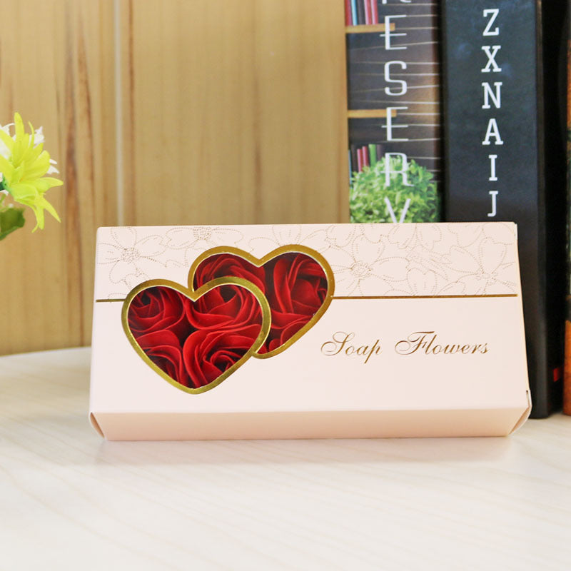 10 Artificial Rose Soap Flower Wedding Gift Box Red 0 - Tophatter Daily Deals