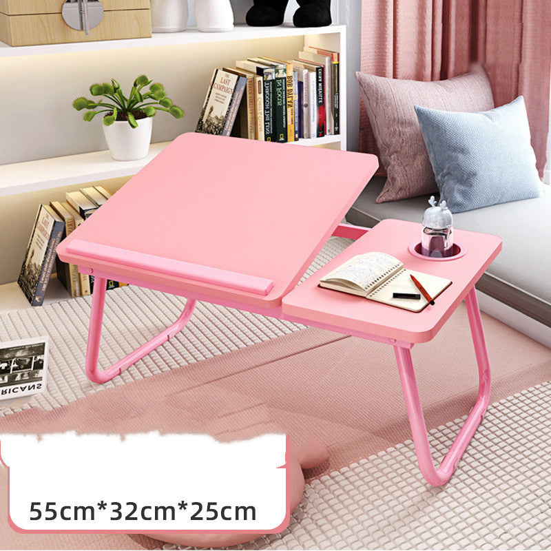 Bed Desk Foldable Small Table Computer Lazy Table Home Pink 0 - Tophatter Daily Deals