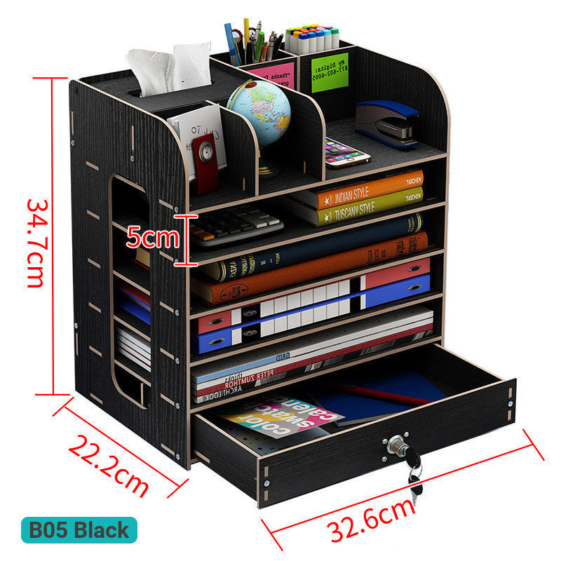 Bookshelf Simple Table Shelf Simple And Modern Students Use Black 0 - Tophatter Daily Deals