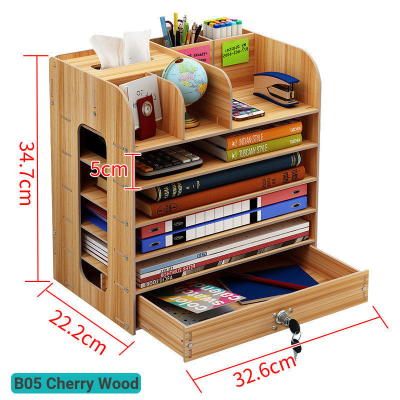 Bookshelf Simple Table Shelf Simple And Modern Students Use Wood color 0 - Tophatter Daily Deals