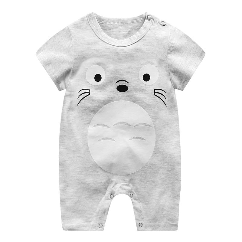 Baby One-Piece Clothes Baby Print Short-Sleeved Romper Bag Fart Suit B 0 - Tophatter Daily Deals