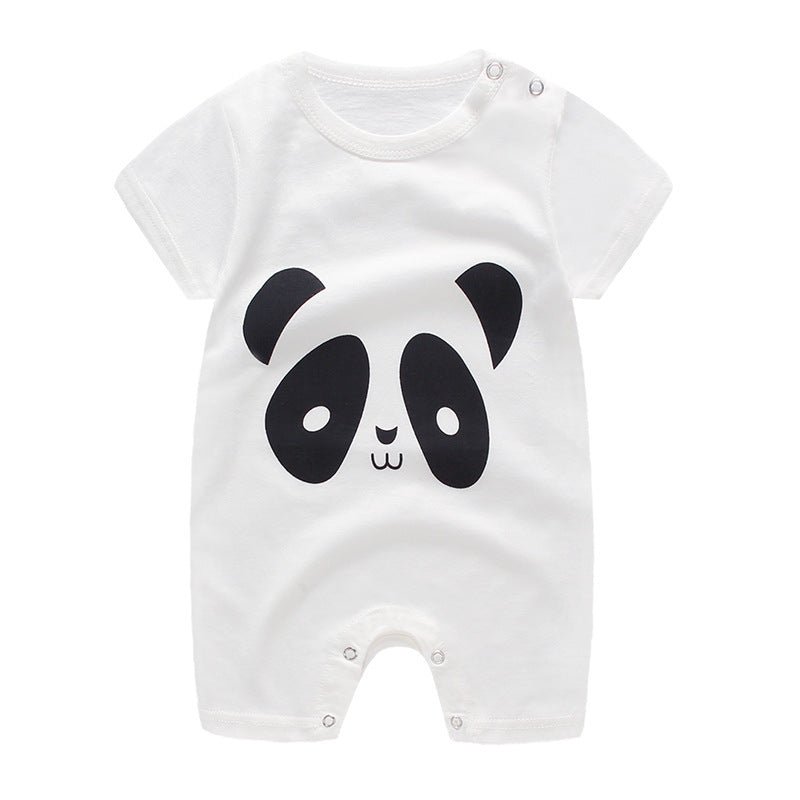 Baby One-Piece Clothes Baby Print Short-Sleeved Romper Bag Fart Suit D 0 - Tophatter Daily Deals