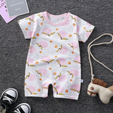 Baby One-Piece Clothes Baby Print Short-Sleeved Romper Bag Fart Suit G 0 - Tophatter Daily Deals