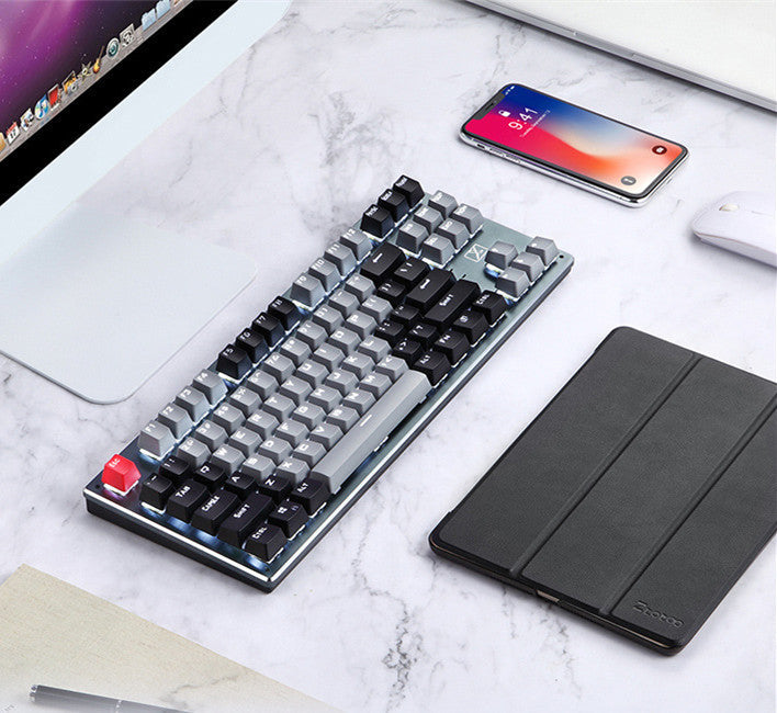 Bluetooth Mechanical Keyboard Wired Wireless Bluetooth Three-mode Tablet Phone Computer C style 0 - Tophatter Daily Deals